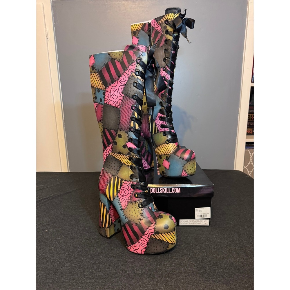 Dolls Kill Trick N Treatz Stitched-Up Style Platform Boots Sally DKTNT24027 US11